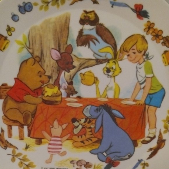 Vintage Walt Disney Productions Winnie The Pooh Plate - National Home Products - Picture 2 of 5